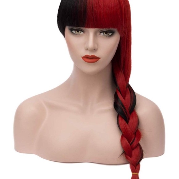 ✖️Lana Red & Black split dye Cosplay Straight Wig